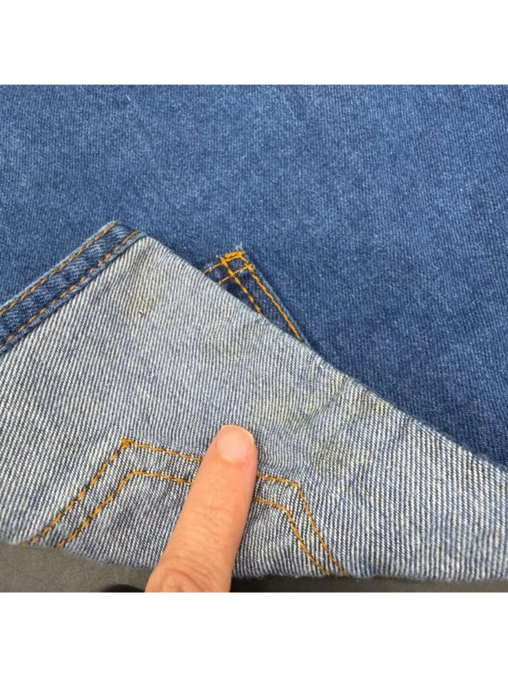 Vintage Placemats Handmade Denim Pockets County Western Retro Table Linens Blue